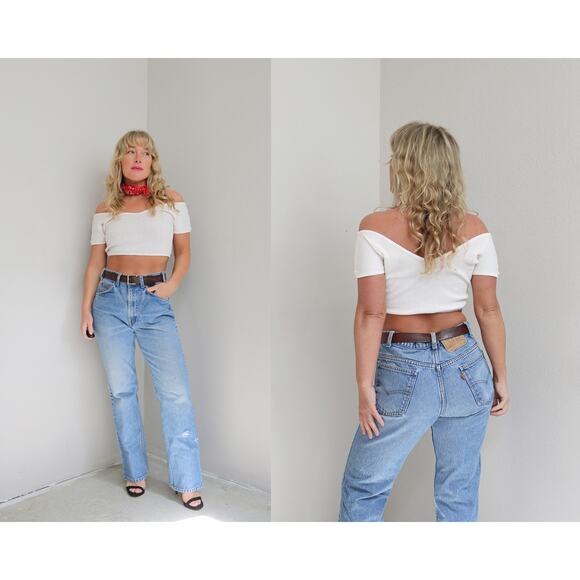 Levi's Denim - 1980's Vintage Levi's 517 Boot Cut Orange Tag Jeans Women's SM MD 32" 33" Waist